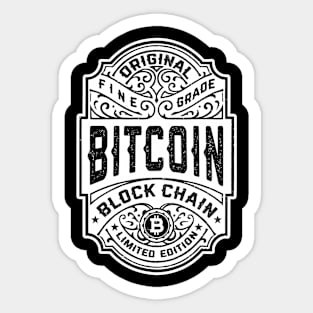 Bitcoin Cryptocurrency Funny Vintage Whiskey Bourbon Label Sticker